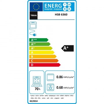 Teka HSB 6360 SS Φούρνος Ηλεκτρικός Άνω Πάγκου 71lt 59.5cm